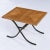 1970s Michael Taylor Style Petite Parquet Oa Side Tables With Iron X Base Swag Legs For Sale - Image 5 of 10