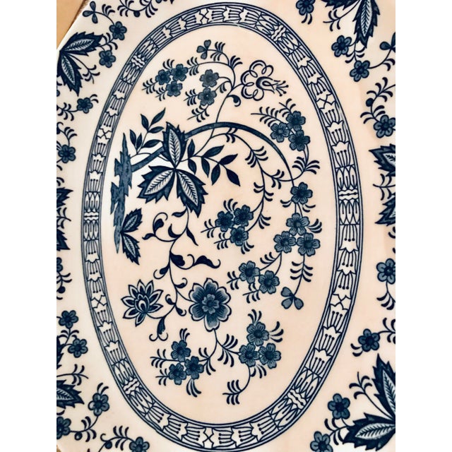 Mid 20th Century Mid 20th Century Meissen Style Blue Onion Porcelain Platter For Sale - Image 5 of 6