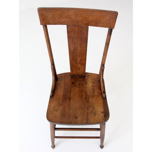 Antique American Splat Back Wood Chair For Sale - Image 10 of 10