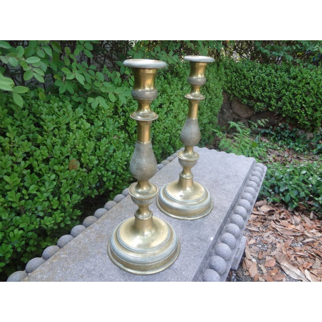 Pair of 19th Century French Louis XVI Style Bronze Candlesticks For Sale - Image 10 of 12
