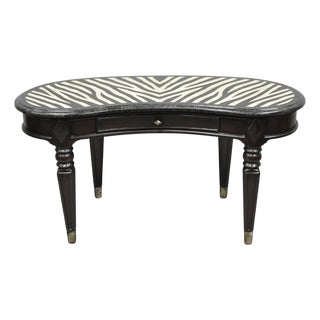 Seven Seas by Hooker Furniture Zebra Tessellated Stone Kidney Shaped Table Desk For Sale