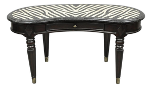 Seven Seas by Hooker Furniture Zebra Tessellated Stone Kidney Shaped Table Desk