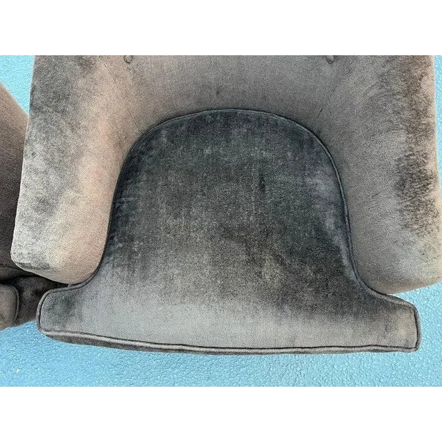 Pair of Custom High End Brown Swivel Club Chairs For Sale - Image 9 of 13