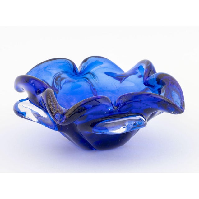 Murano Cobalt Blue Art Glass Articles, 4 For Sale - Image 9 of 12
