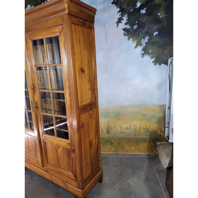Brown Louis Philippe Cherrywood Display Bookcase For Sale - Image 8 of 13