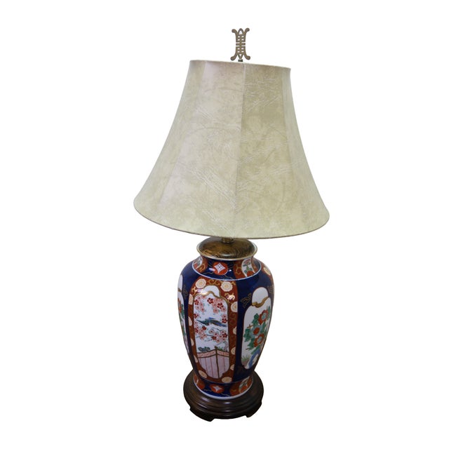 Japanese Late 20th Century Frederick Cooper Japanese Imari Porcelain Mantel Vase Urn Table Lamp 34" For Sale - Image 3 of 17