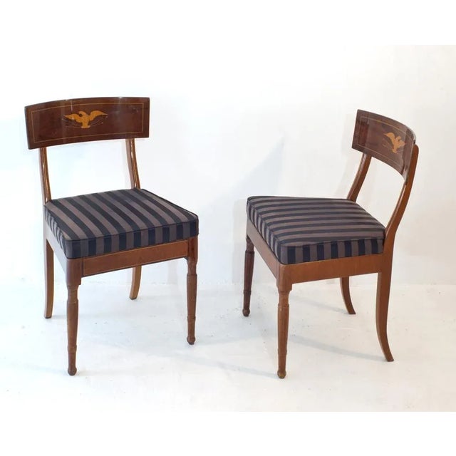 Set of Biedermeier Chairs with Intarsia Work Bird Motif For Sale - Image 11 of 11