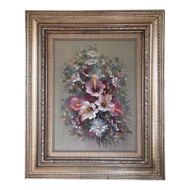 1980’s Decorative Arts Studio Framed Oil Painting For Sale