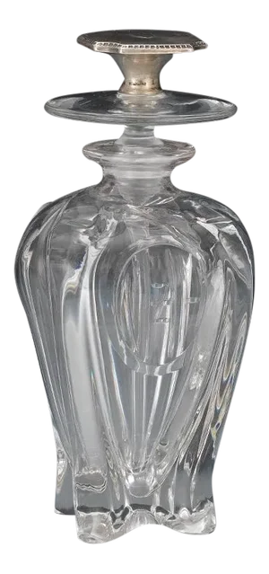 Art Deco Crystal Vanity Perfume Bottle with Sterling Top 'Warly' 20th Century