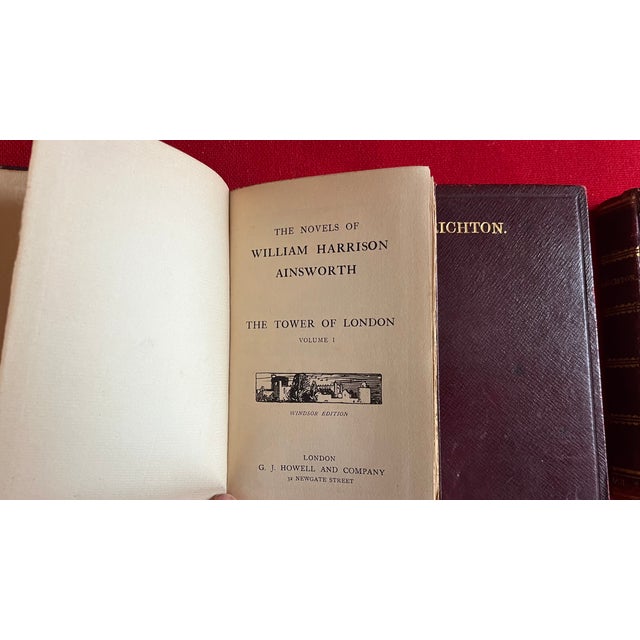 Victorian Fine Bindings - Books by William Harrison Ainsworth "The Tower of London" & "Crichton" - 4 Volumes For Sale - Image 3 of 8