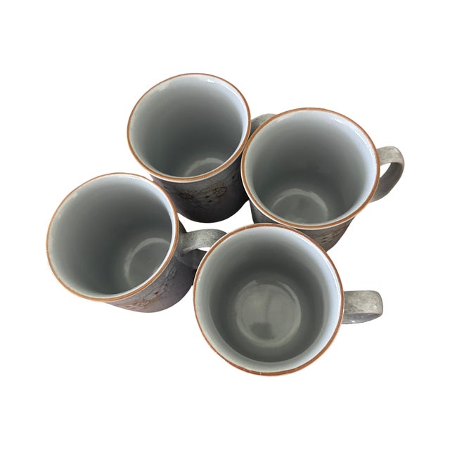A beautiful set of four Denby-Langley Reflections mugs in the beloved discontinued pattern. These substantial English...
