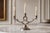 This exceptional three arm solid pewter candelabra represents a rare documented survivor from the golden age of...