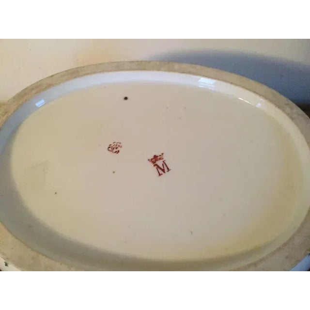 Large antique 18th c. French Paris porcelain monteith decorated in an overall sprig cornflower scheme. Wonderful handles...