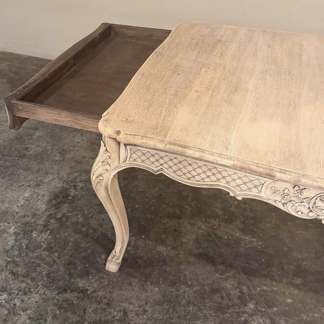 Early 20th Century Country French Liègeois Régence Style Stripped Oak Writing Table For Sale - Image 5 of 18