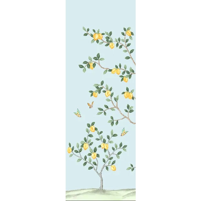 Lemon Tree Light Blue Wallpaper Mural - 5 Panels For Sale - Image 6 of 9