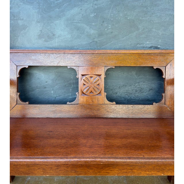 Brown Spanish Castilian Style Oak Bench, Early 20th Century For Sale - Image 8 of 10