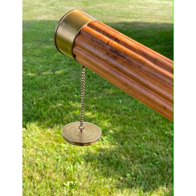 Vintage Fluted Wood and Brass Telescope For Sale - Image 10 of 18