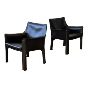 1970s Model 414 Cab Lounge Chairs by Mario Bellini for Cassina - Set of 2