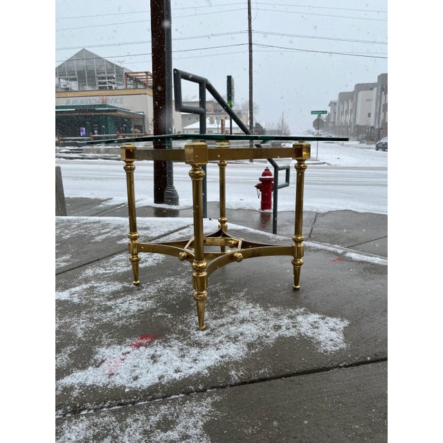 Neotransitional Gothic Brass End Table For Sale - Image 12 of 13