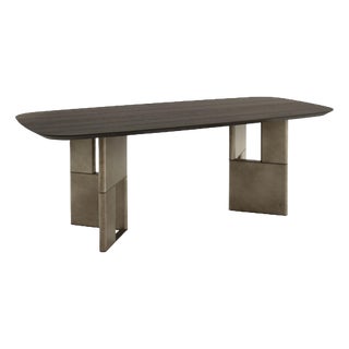 Tetris Laguna Oak and Bronze Dining Table by Morica Design For Sale