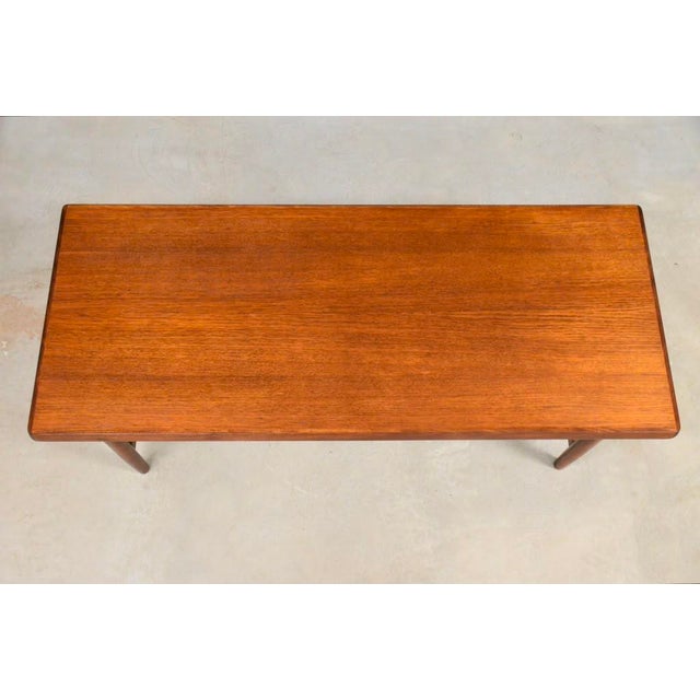 1960s Refinished Tall Danish Modern Teak Coffee Table For Sale - Image 4 of 8