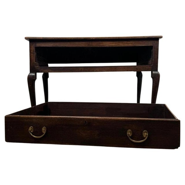 Antique 18th Century English Georgian Oak Low Side Table For Sale - Image 4 of 12