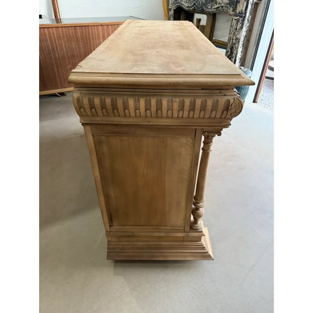 Wood 19th Century French Country Solid Walnut Bleached Sideboard / Buffet. For Sale - Image 7 of 14