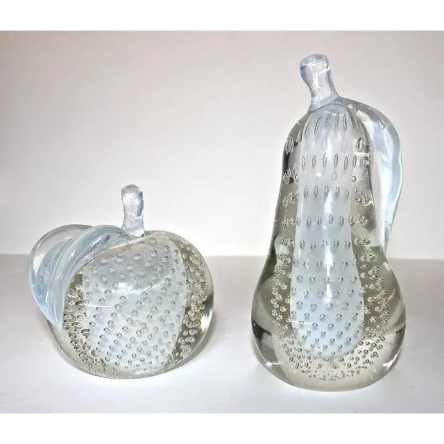 Blue 1960s Mid-Century Modern Salviati Murano Opalescent Fruit Bookends - a Pair For Sale - Image 8 of 10