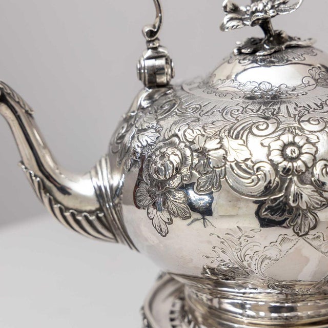 English Silver Teapot with Stand by T. Heming and S. Whitford For Sale - Image 4 of 14
