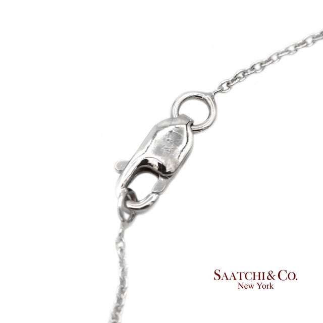 Metal 18k(750) White Gold Natural Diamond Square Box Shape Pendant Necklace With Chain For Sale - Image 7 of 11