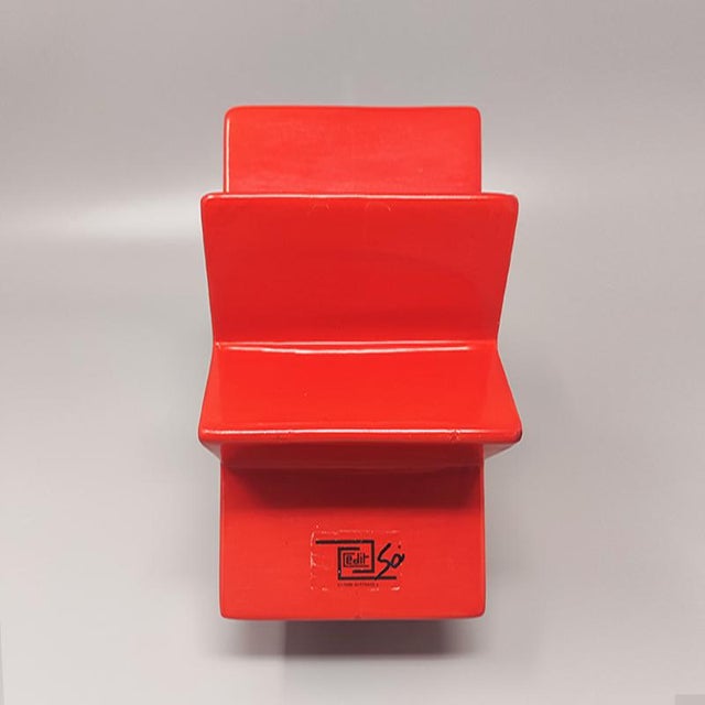 Ettore Sottsass Red Vase Hsing by Ettore Sottsass, Italy, 1980s For Sale - Image 4 of 10