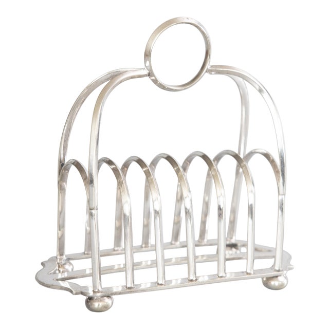 Art Deco English Silver Plate Toast Rack For Sale
