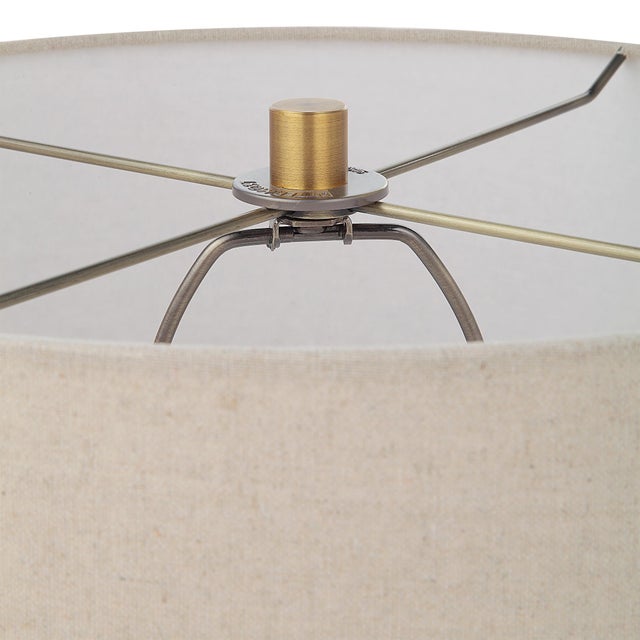 Spyglass Black Wood Grain Table Lamp For Sale In Chicago - Image 6 of 7