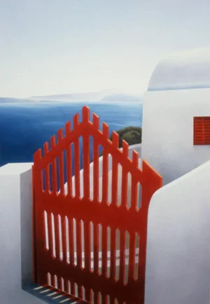 1990 'Red Gate" Architectural Artist Proof's Screenprint by Elena Borstein