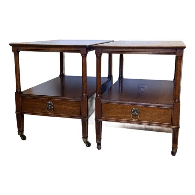 Pair of Vintage Georgetown Galleries Two Tier End Tables For Sale