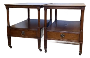 Pair of Vintage Georgetown Galleries Two Tier End Tables