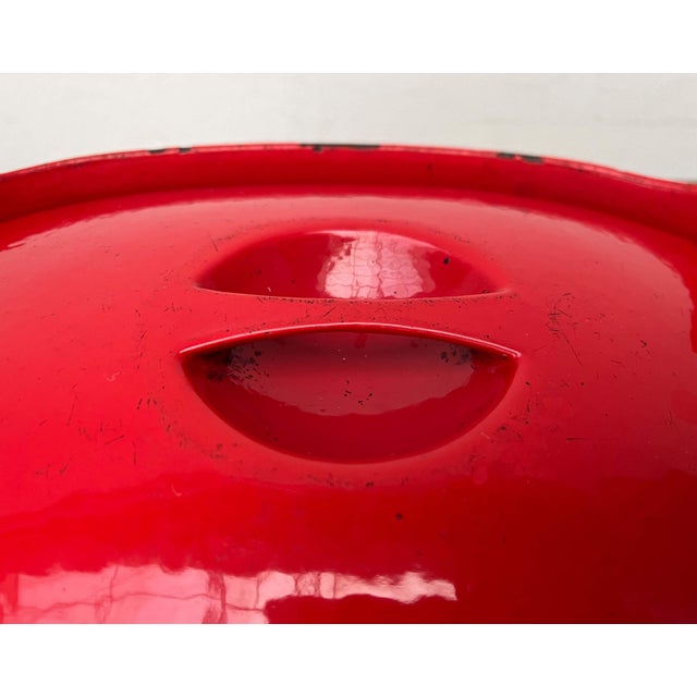 Mid-Century Modern Red Enamel Cast Iron Pot by Timo Sarpaneva for Rosenlew of Finland, 1960s For Sale - Image 10 of 18