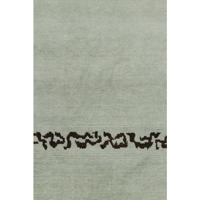 Modern Rug & Kilim’s Modern Rug in Blue With Brown Geometric Patterns For Sale - Image 3 of 7