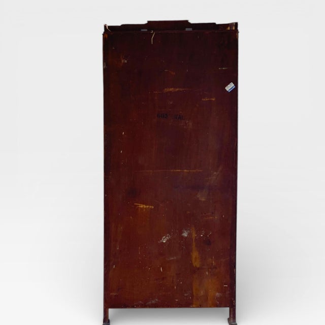 Metal Art Deco Secretary Desk With Drop-Front Writing Surface and Chevron Veneer, 1930s For Sale - Image 7 of 12
