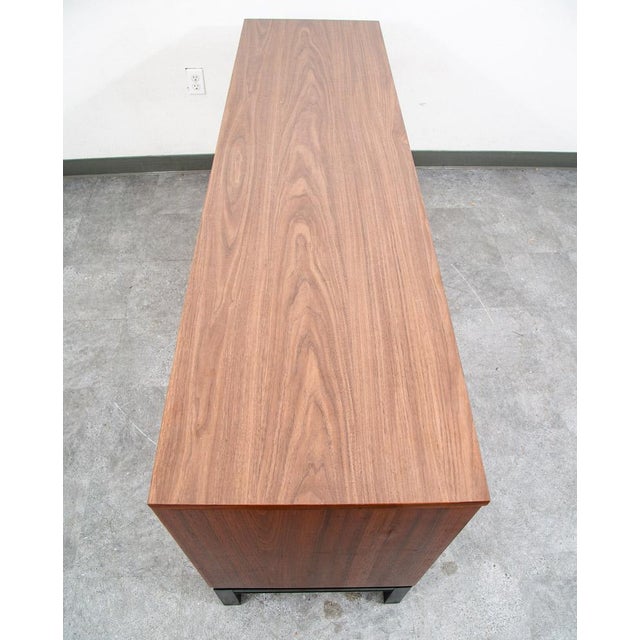 Mid Century Modern Dresser Credenza Dixie 9 Drawer Vintage Walnut Danish Drexel For Sale - Image 4 of 10