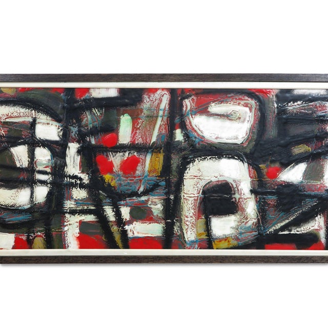 Abstract Knud Hørup, Enamel on Copper, Abstract Expressionist Painting, C. 1960s For Sale - Image 3 of 7