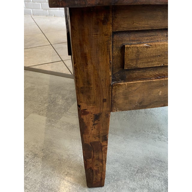 Rustic Farmhouse Coffee Table in Wood with Two Drawers, 1930s For Sale - Image 18 of 18