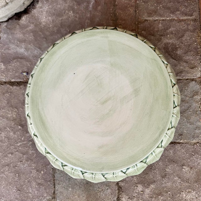 Mid 20th Century Mid 20th Century Italian Majolica Cake Plate / Stand For Sale - Image 5 of 10