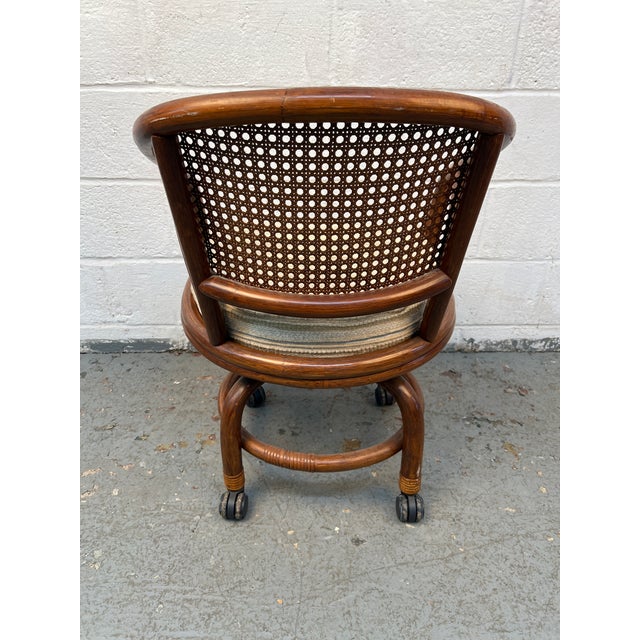 Mid 20th Century Set of Four Wicker and Rattan Dining Chairs by Clark Casual Furniture Inc For Sale - Image 11 of 12