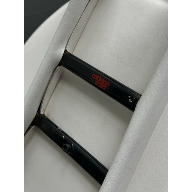 1990s 1980s Cattelan Italia White Leather Dining Chairs For Sale - Image 5 of 6