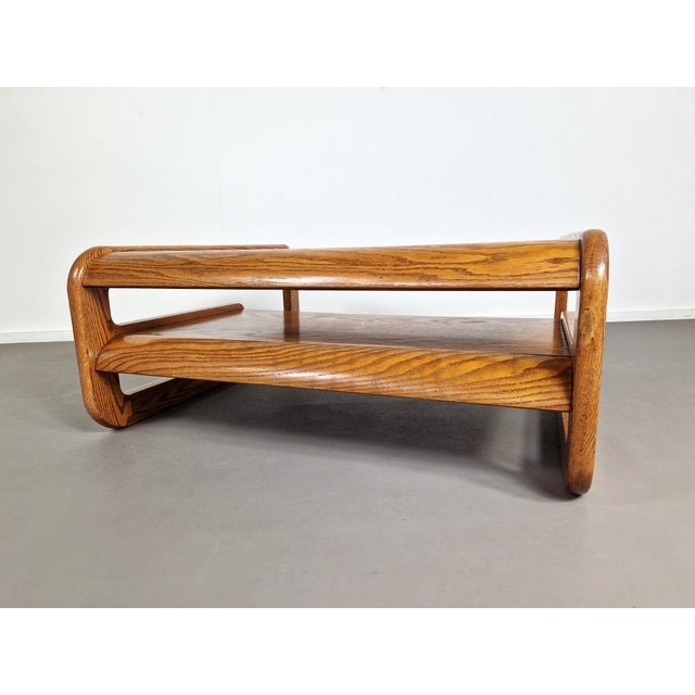 Vintage Coffee Table in Oak by Lou Hodges, 1970s For Sale - Image 4 of 13