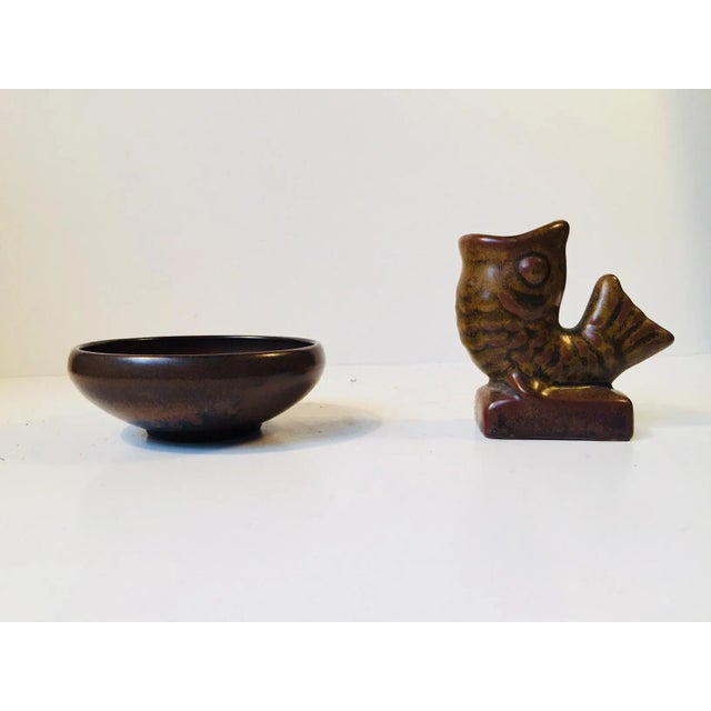 Mid-Century Ceramic Fish Vase & Bowl by Laurids Hjorth, 1950s, Set of 2 For Sale - Image 10 of 10