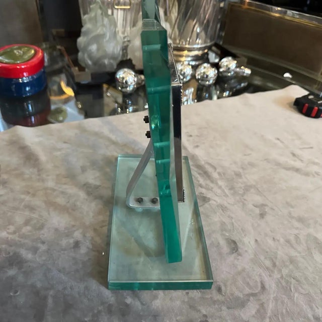 1950s Fontana Arte Style Mid-Century Modern Verde NIlo Glass Picture Frame For Sale - Image 10 of 11