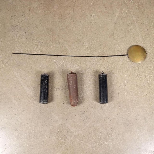 Antique Pendulum Clock in Fir For Sale - Image 9 of 11