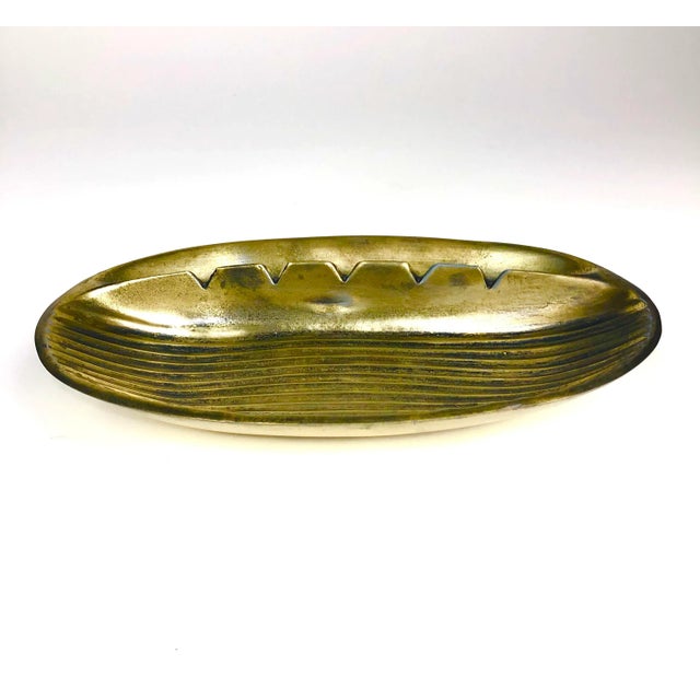 Ribbed Modernist Brass Ben Seibel Catchall For Sale In Los Angeles - Image 6 of 6